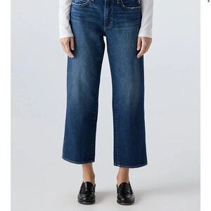 Amo Billie Denim Wide Leg Mid/Rise Organic Cotton Crop Jean in Metaphor Size 27